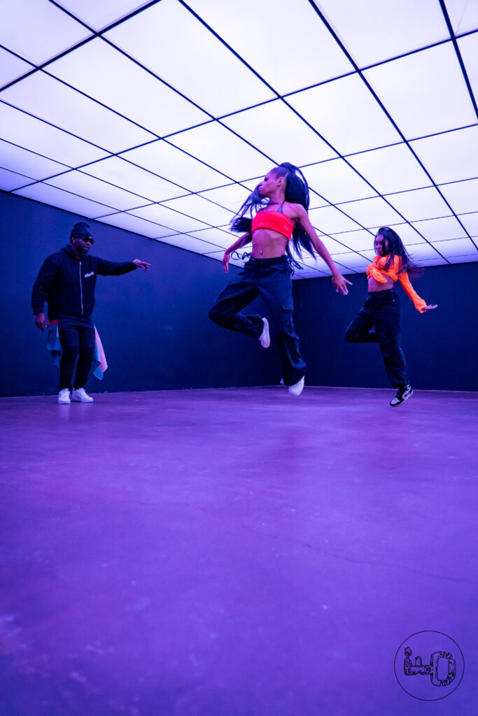 Women jumping in music video